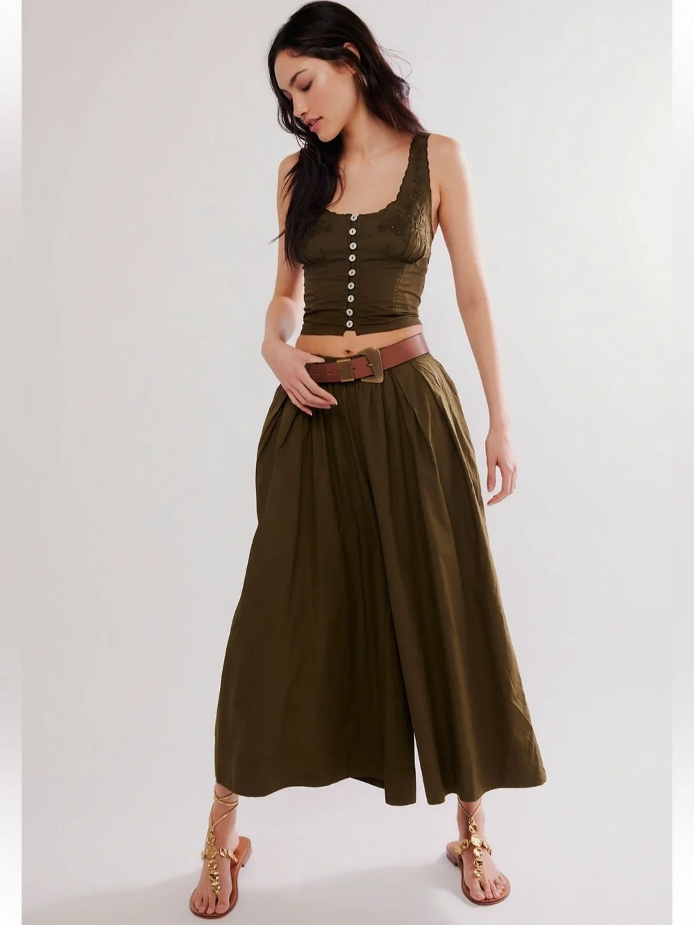 MSRP $148 Free People Into You Eyelet Pant Set Medium NWT